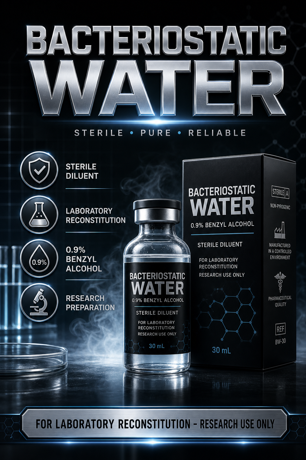 Bacteriostatic Water brochure artwork
